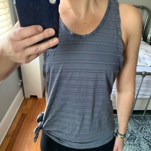 Athleta side tie tank with caged back sports bra